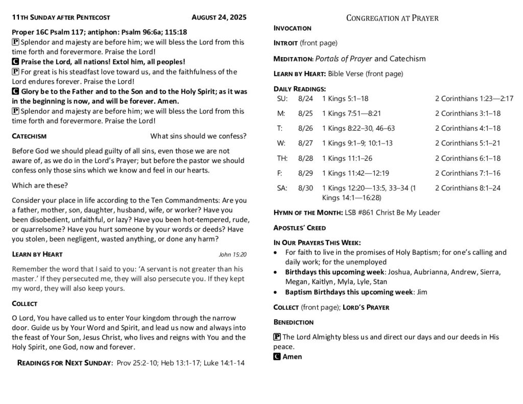 thumbnail of 2025-08-24-11th Sunday after Pentecost_GreenSheet