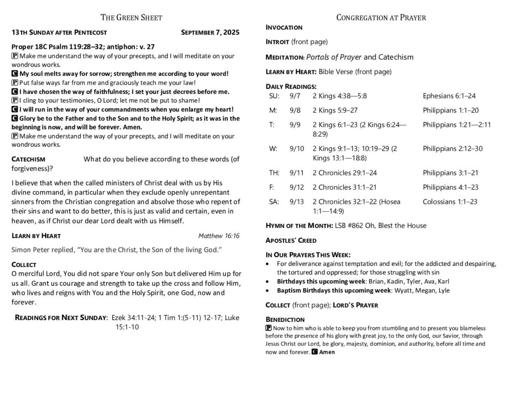 thumbnail of 2025-09-07-13th Sunday after Pentecost_GreenSheet