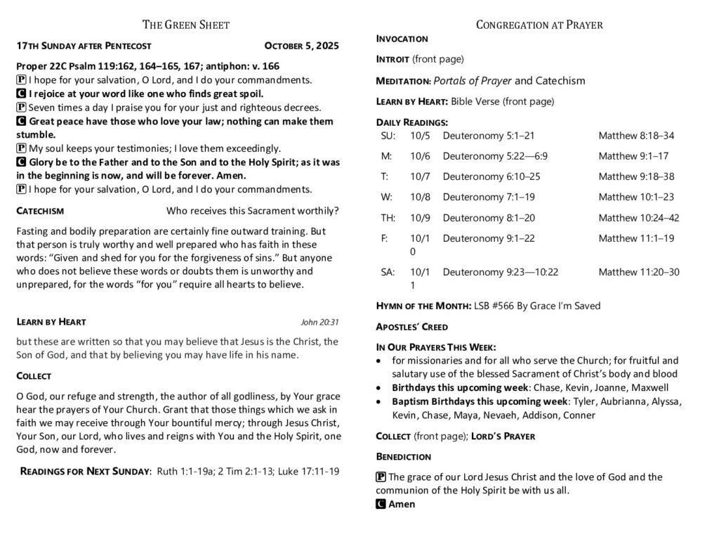 thumbnail of 2025-10-05-17th Sunday after Pentecost_GreenSheet