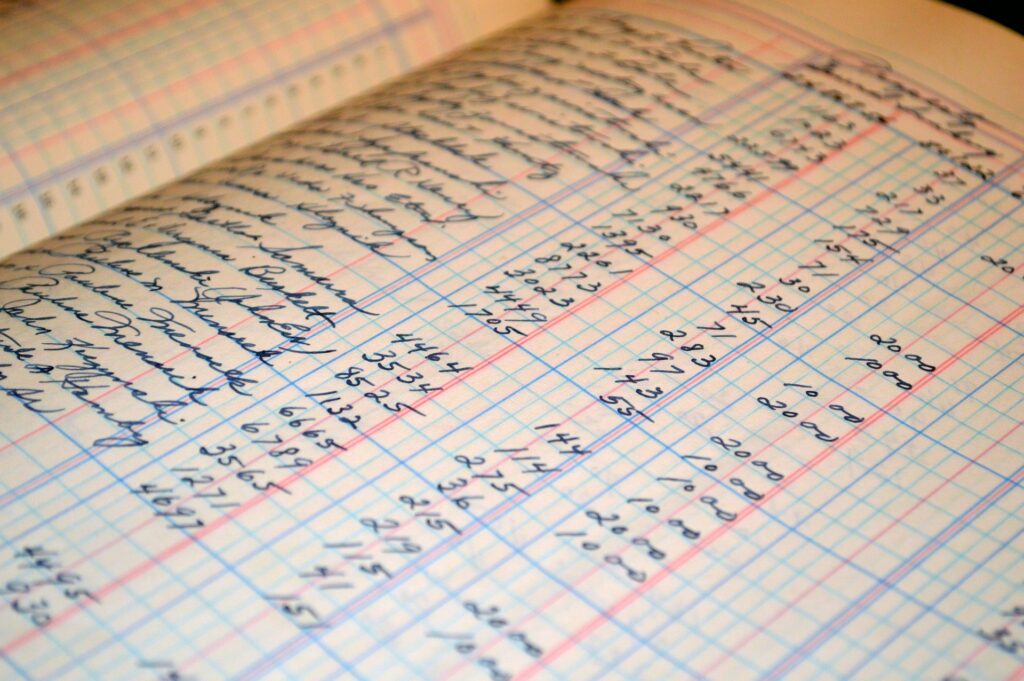 A financial ledger