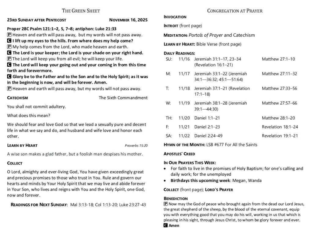 thumbnail of 2025-11-16-23rd Sunday after Pentecost_GreenSheet