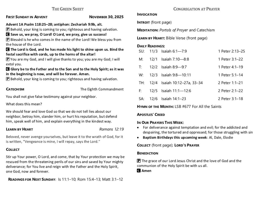 thumbnail of 2025-11-30 1st Sunday in Advent Green Sheet