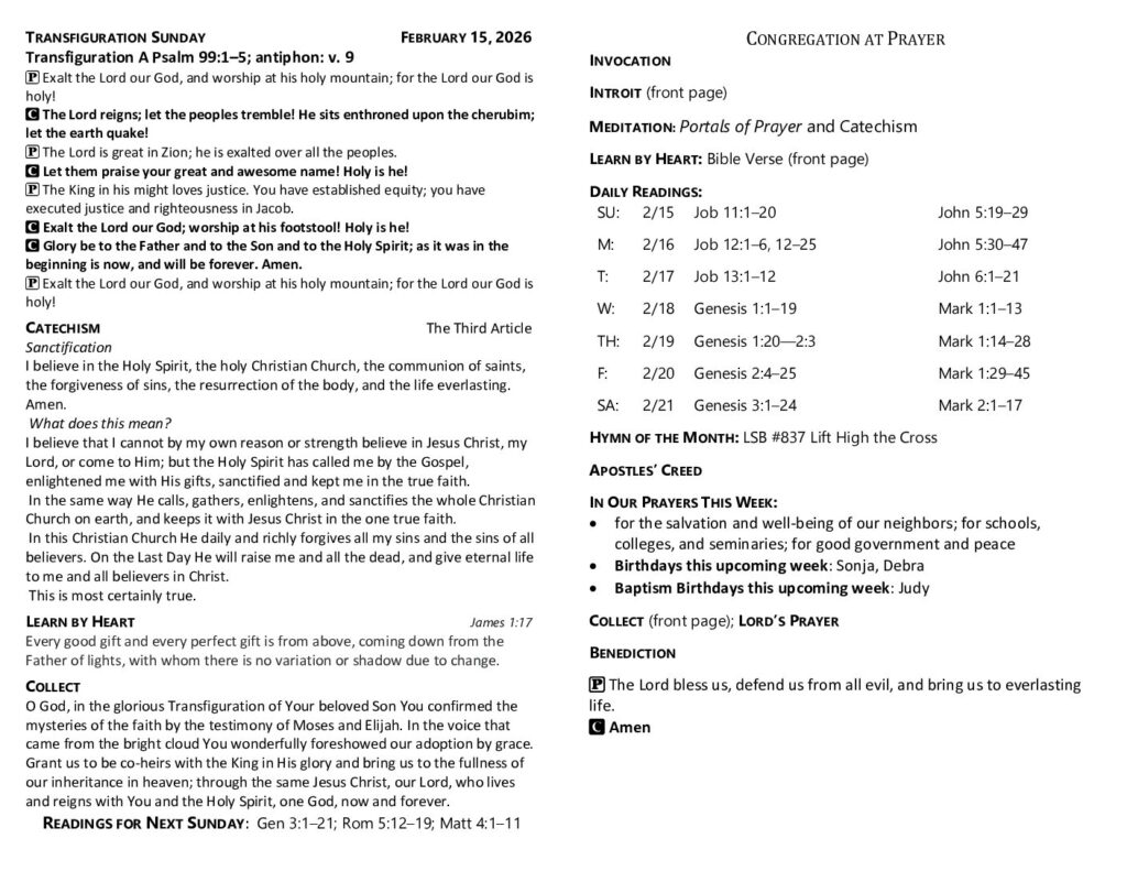 thumbnail of 2026-2-15-Transfiguration Sunday_GreenSheet