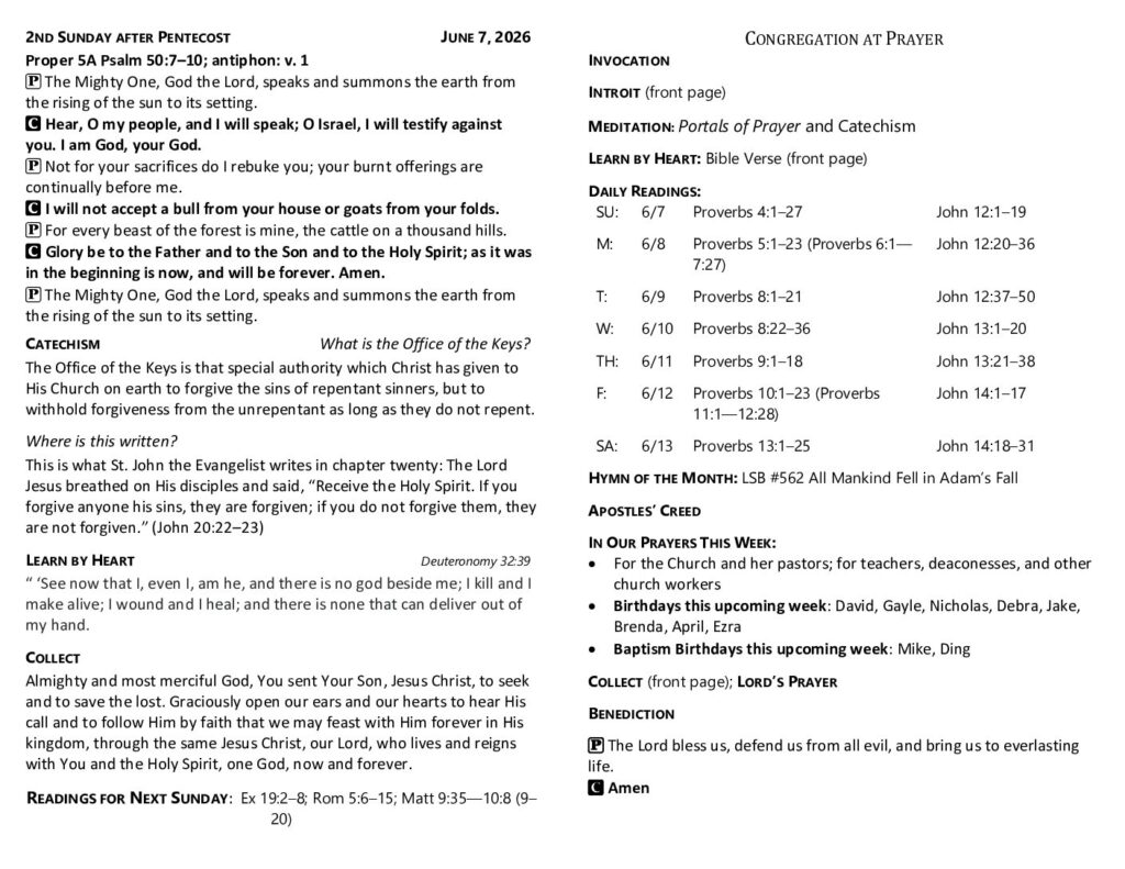 thumbnail of 2026-6-7-2nd Sunday after Pentecost_GreenSheet